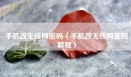 手机改无线网密码（手机改无线网密码教程）